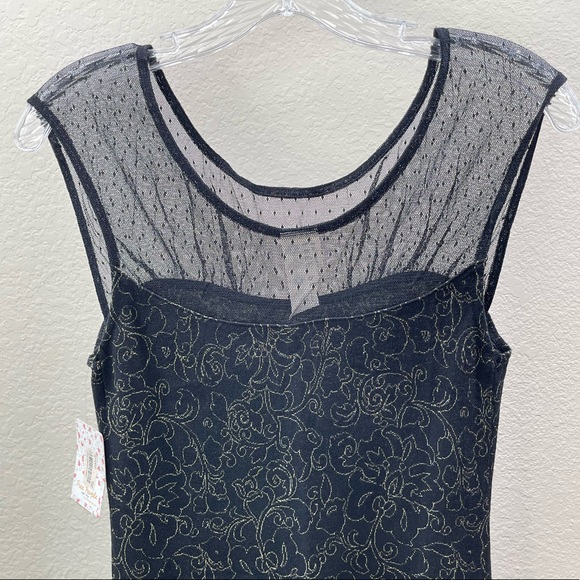 Black Mini Bodycon Dress Sexy Floral Mesh Cocktail Sequin Sleeveless Clubwear 25 - Picture 4 of 14